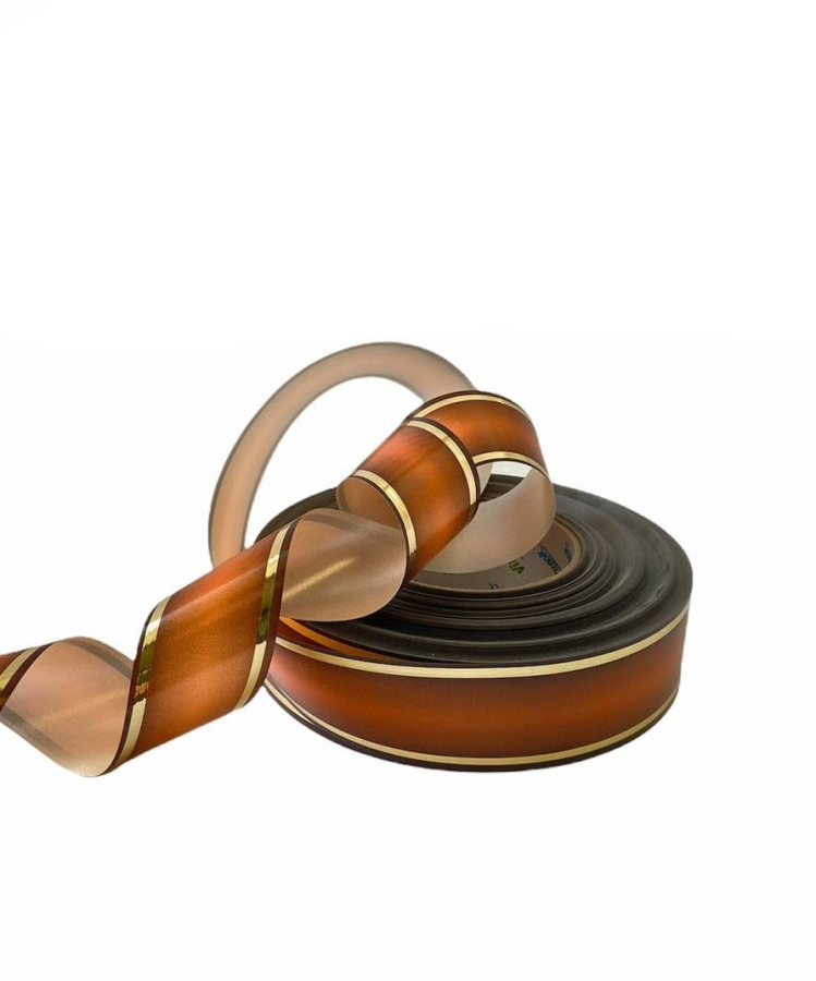 Лента декоративная соня оранжевая с золотом, 4см