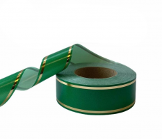 Лента декоративная зеленая с золотом 7 см