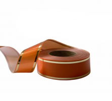 Лента декоративная оранжевая с золотом 6 см