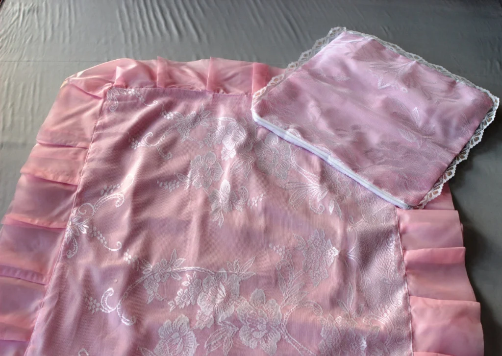 Ритуальный Комплект тюль, оборка шёлк с оригинальной драпировкой из кружева