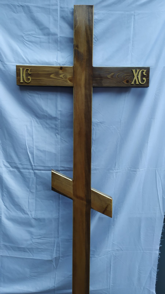 Крест двойной 100-ый, лакированный, 3Д