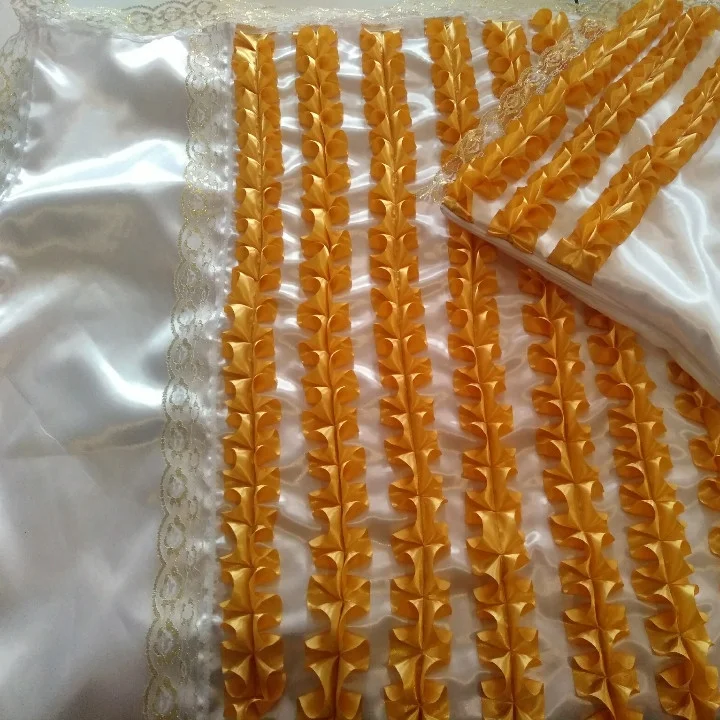 Ритуальный Комплект по бокам с рюшем, Атлас