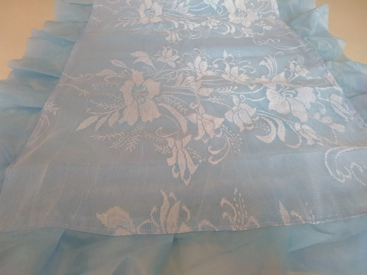 Ритуальный Комплект тюль, оборка шёлк с оригинальной драпировкой из кружева